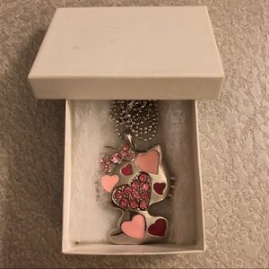Hello Kitty PINK RHINESTONE PENDANT NECKLACE